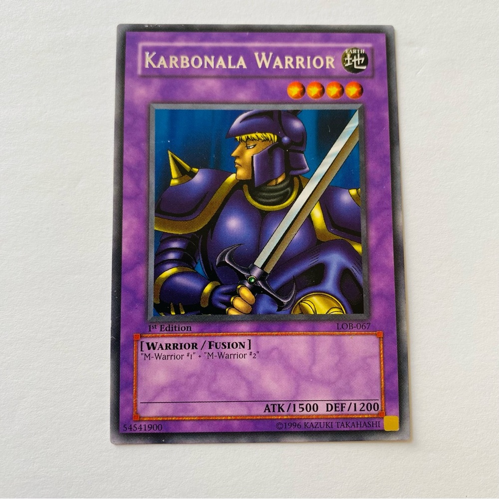 Yu-gi-oh Karbonala Warrior LOB-067 1st Edition Rate Moderately Played Game Card